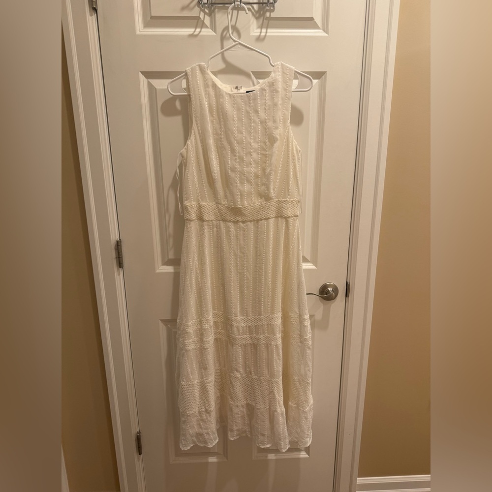 Taylor White Ruffled Tiered Maxi Dress